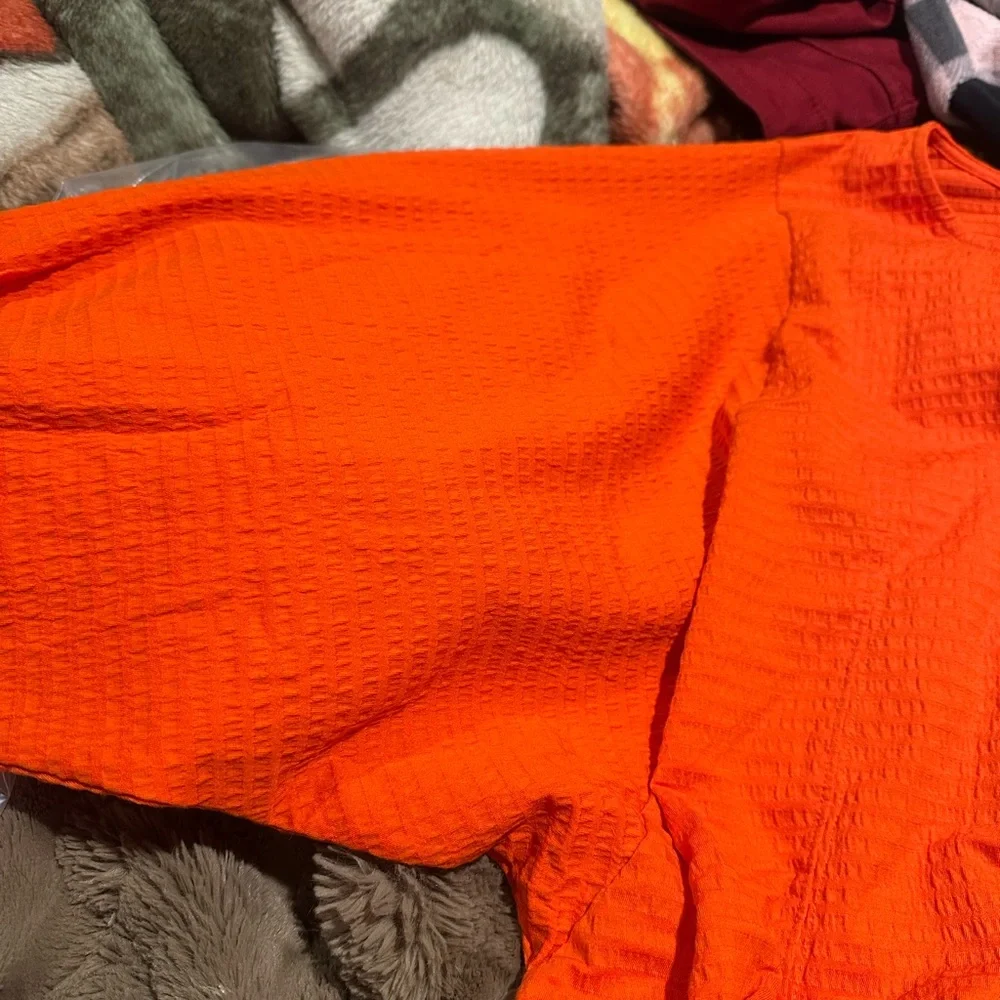 Anthropologie Vibrant Orange Blouse - Picture 5 of 11